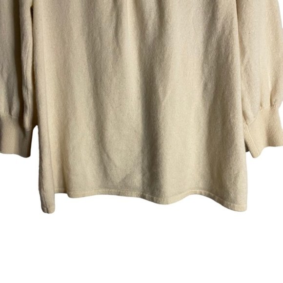 Acrobat Women's Ivory 100% Cashmere Mock Neck Sweater - Picture 3 of 7